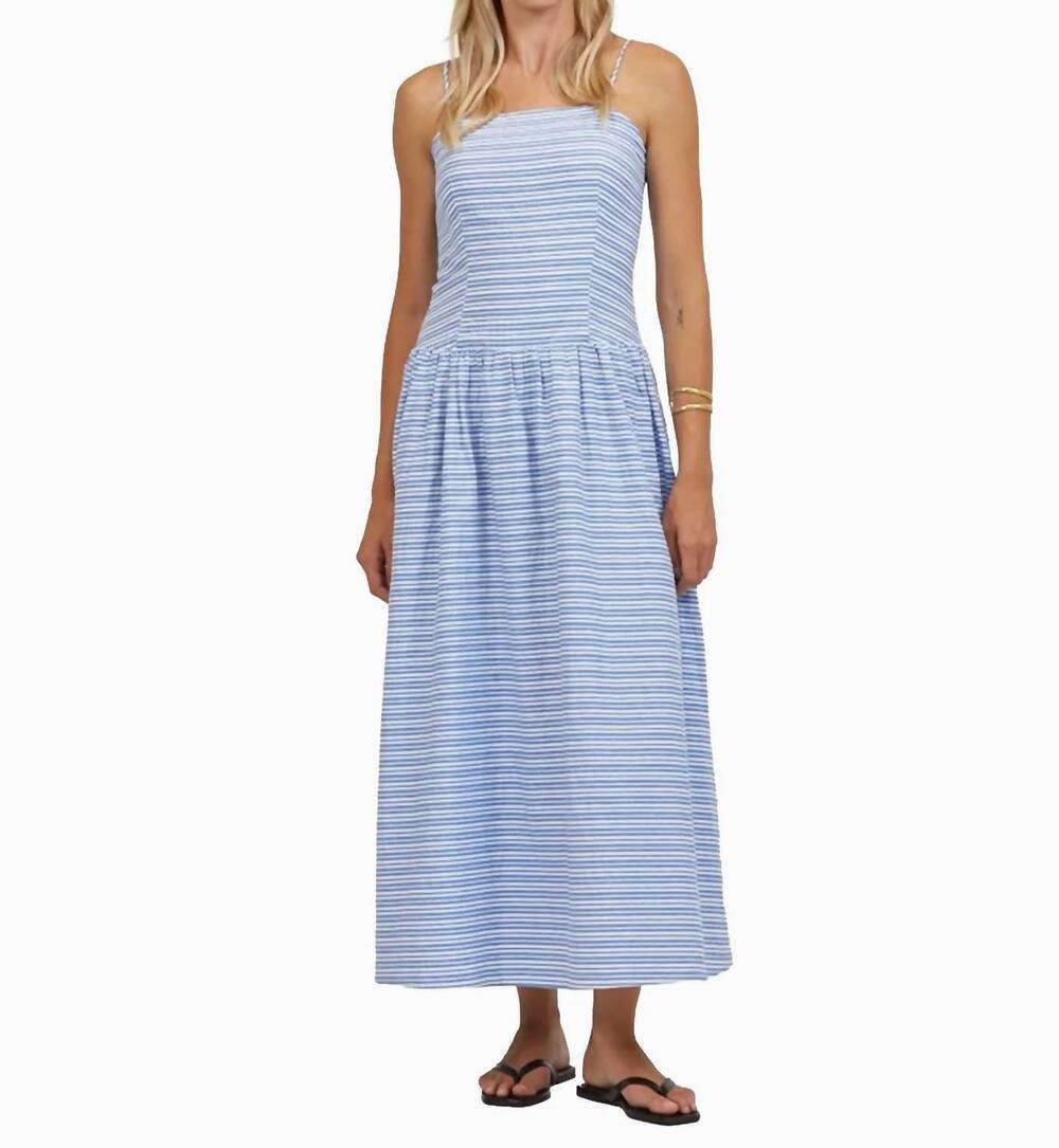 NEW A.REN aster striped dress in blue/white